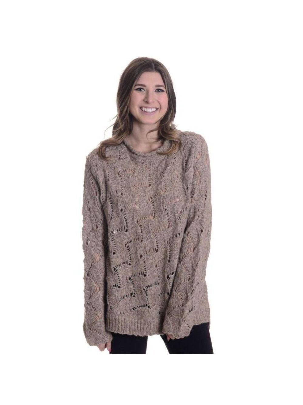 Inhabit Tweed Crew Neck Long Sleeve Knit Sweater L